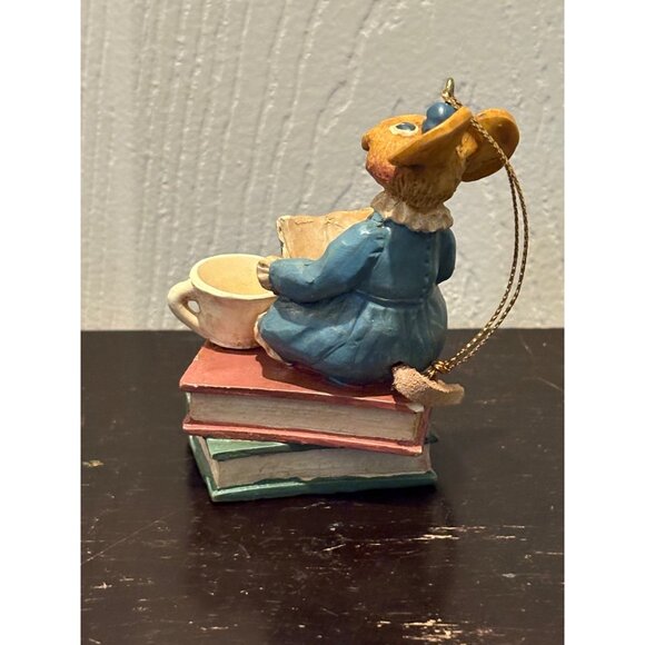 Kurt Adler Vintage Mouse Mystery Of The Month Blue Dress Ornament Librarian - Picture 4 of 6